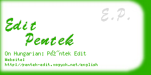 edit pentek business card